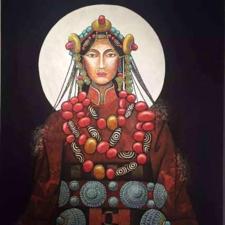 拉萨城中曲央工艺品摊位的小店